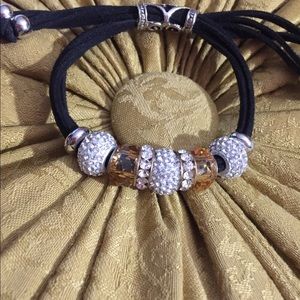 ⭐️Suede, Stainless Steel & Yellow Stone Bracelet⭐️